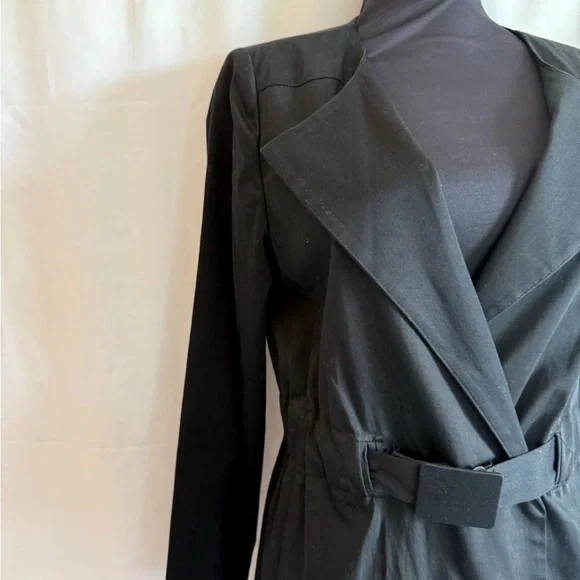 Theory Black Belted Long Jacket - Size Small - Picture 2 of 5